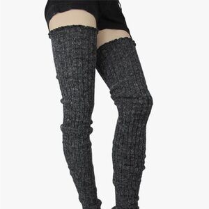 Gray Knit Leg Warmers
